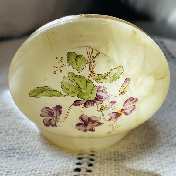 LEFTON|Genuine ALABASTER Made in ITALY Trinket/Jewelry Jar. Mid 20th Century. - Picture 2 of 6